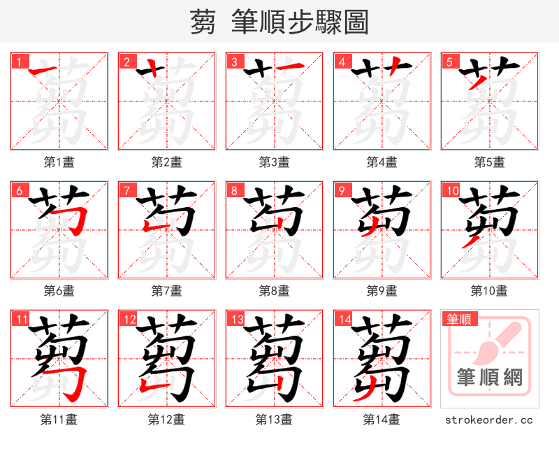 蒭 的笔顺分步演示
