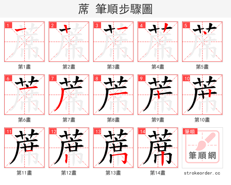 蓆 的笔顺分步演示