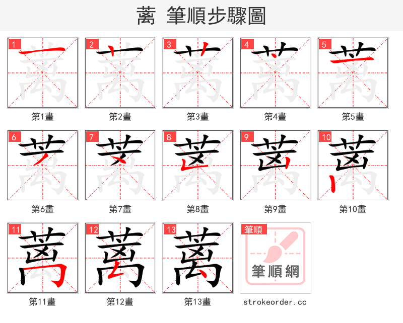 蓠 的笔顺分步演示
