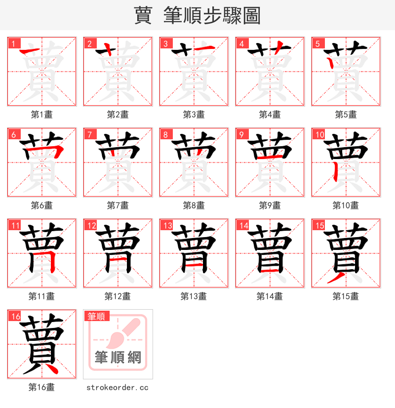 蕒 的笔顺分步演示