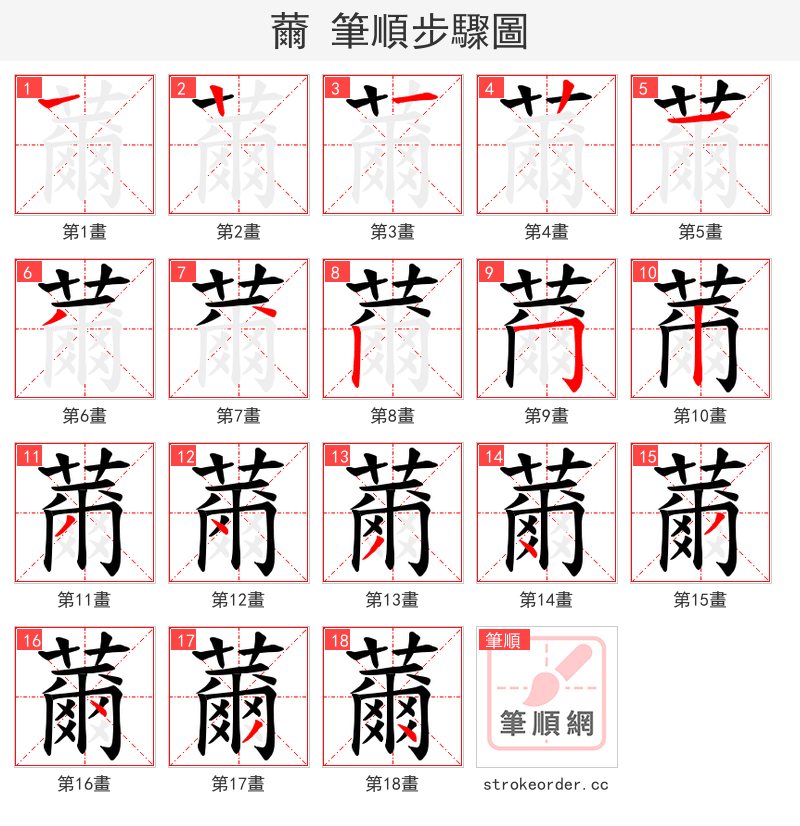 薾 的笔顺分步演示