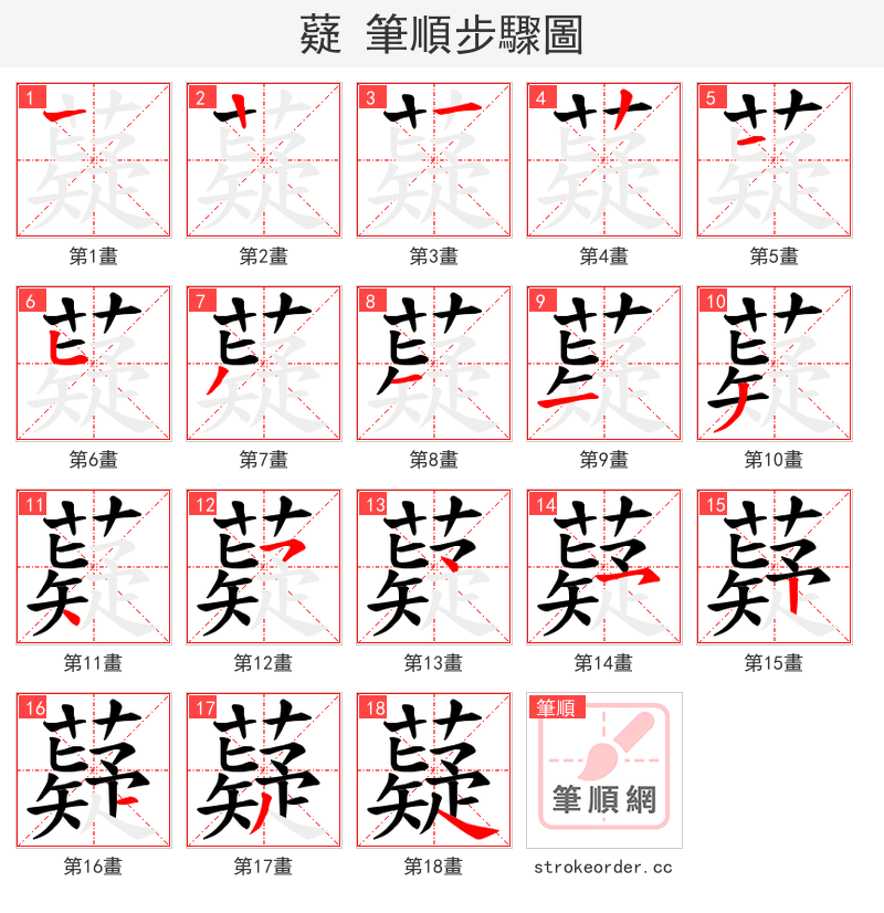 薿 的笔顺分步演示
