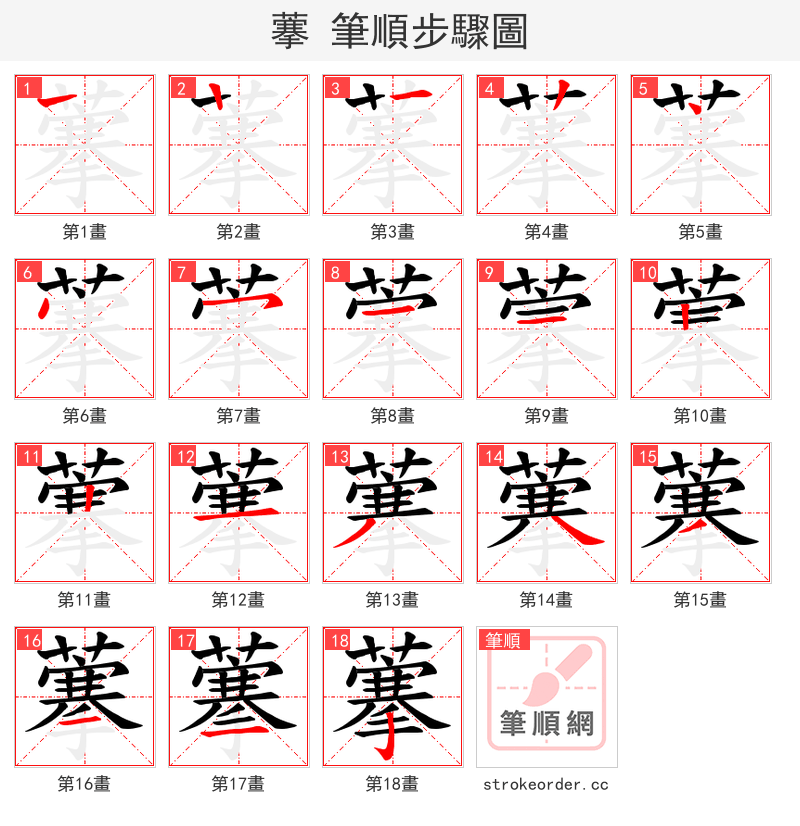 藆 的笔顺分步演示