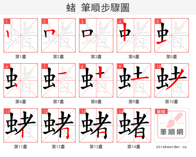 蝫 的笔顺分步演示