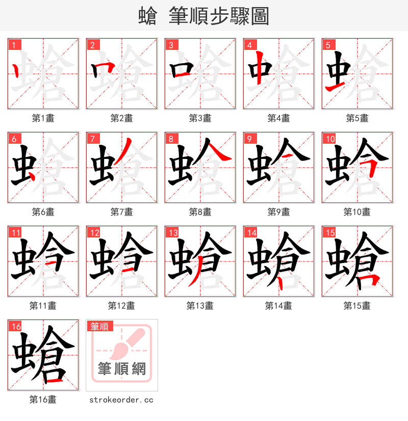 螥 的笔顺分步演示