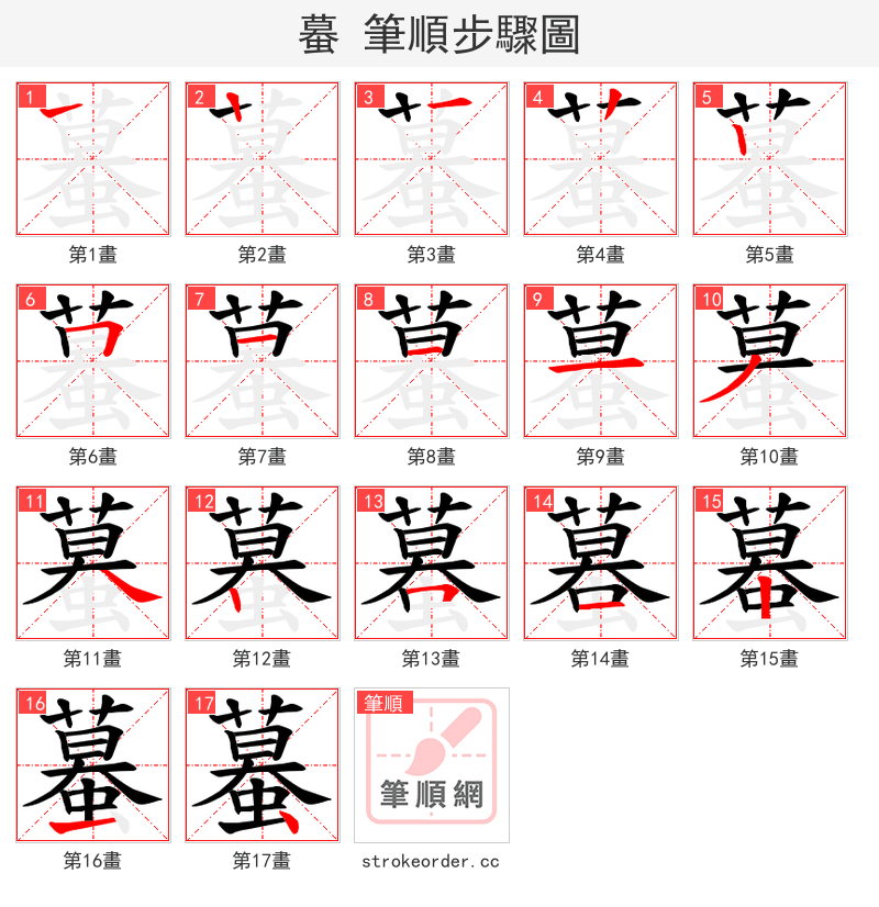 蟇 的笔顺分步演示