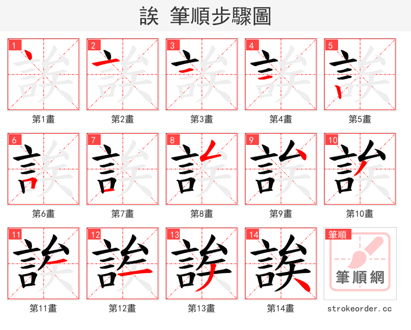 誒 的笔顺分步演示