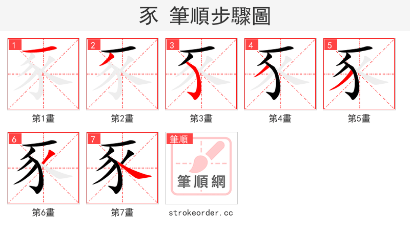 豕 的笔顺分步演示