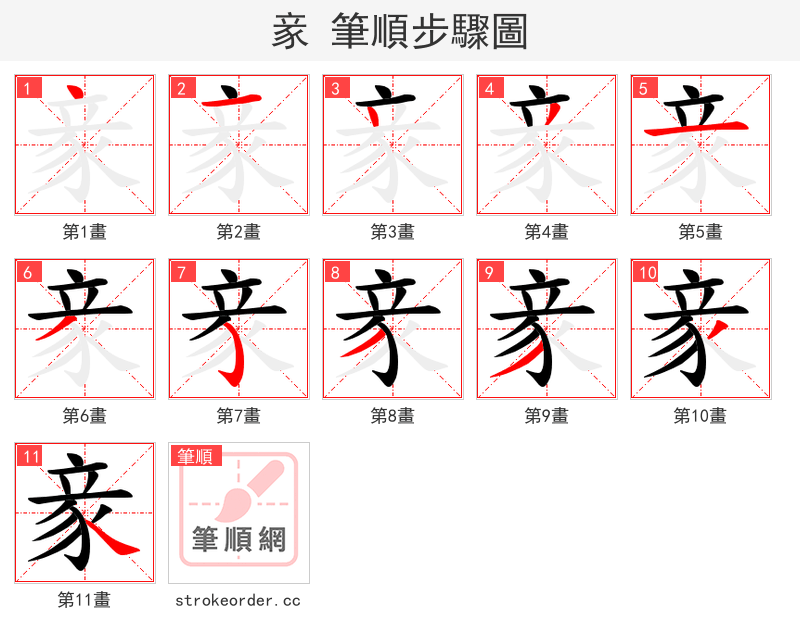豙 的笔顺分步演示