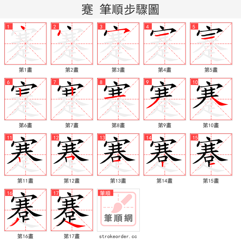 蹇 的笔顺分步演示