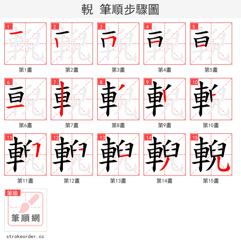 輗 的笔顺分步演示