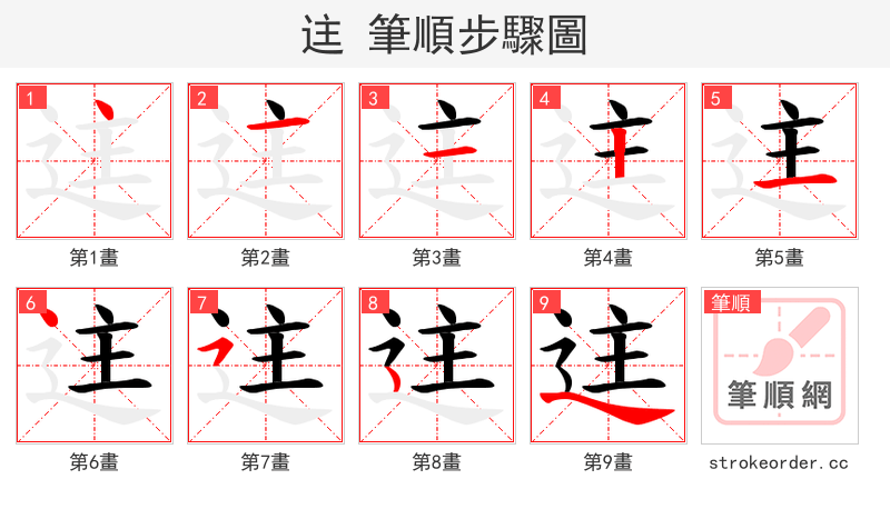 迬 的笔顺分步演示