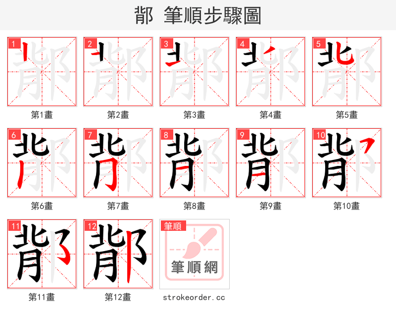 鄁 的笔顺分步演示
