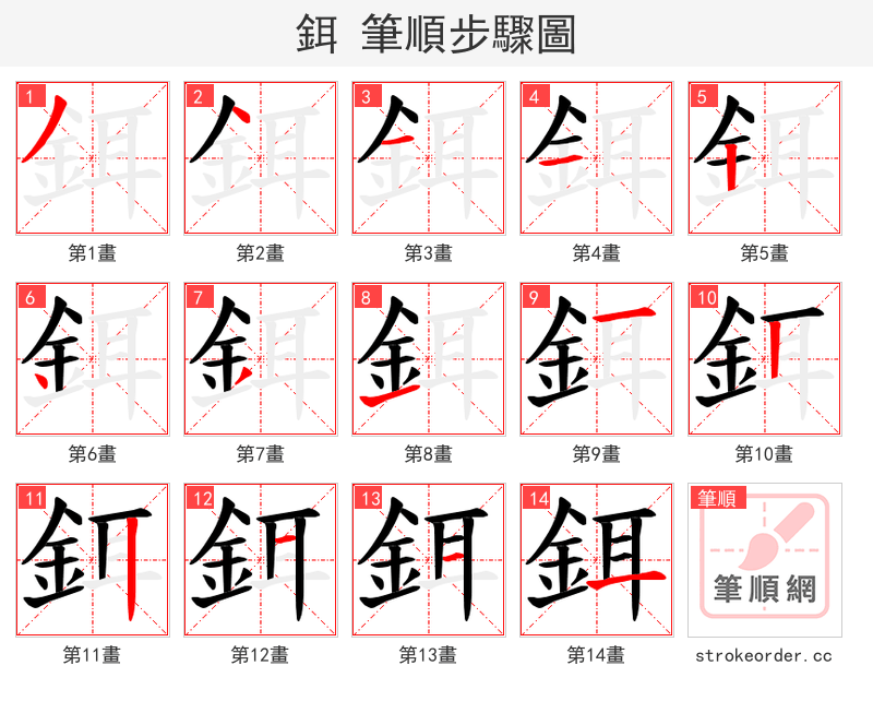 鉺 的笔顺分步演示