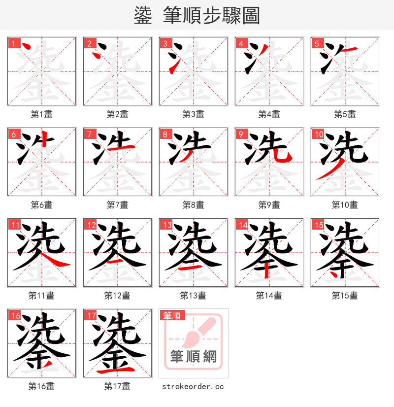 鍌 的笔顺分步演示