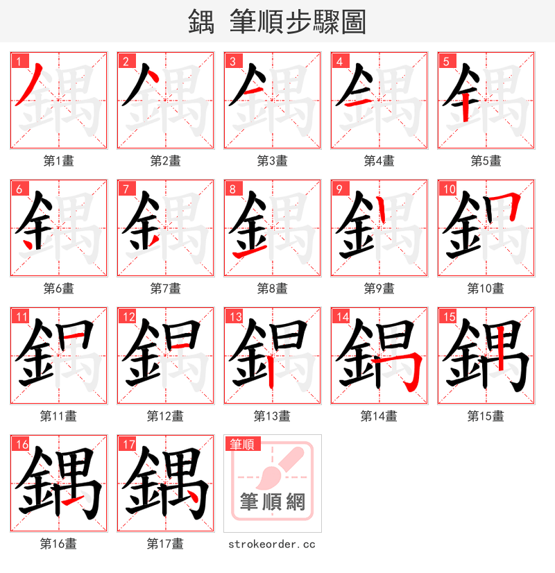 鍝 的笔顺分步演示