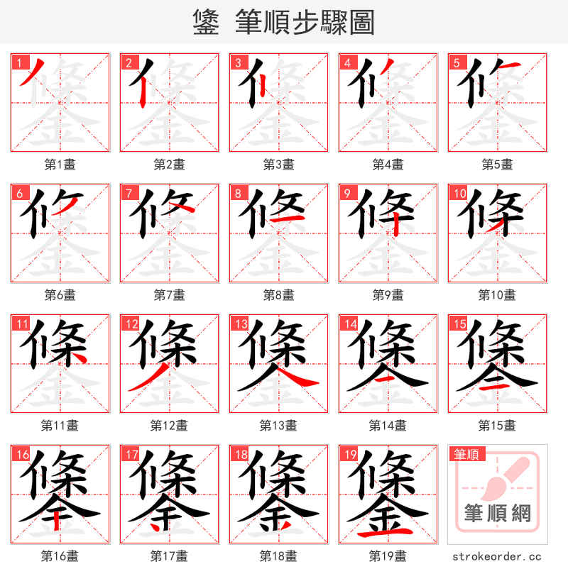鎥 的笔顺分步演示