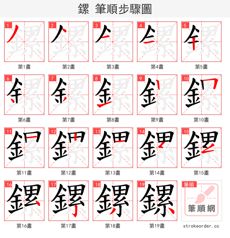 鏍 的笔顺分步演示
