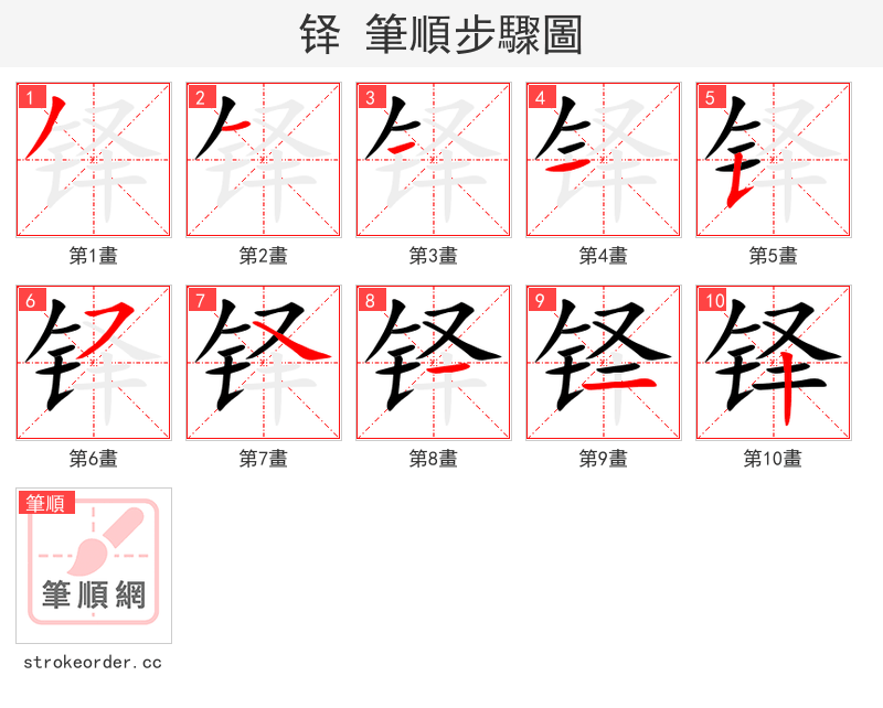铎 的笔顺分步演示