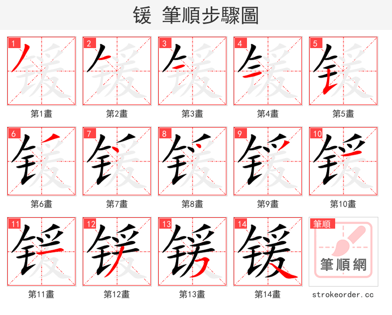 锾 的笔顺分步演示