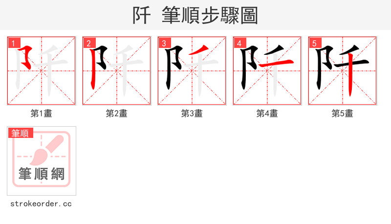 阡 的笔顺分步演示
