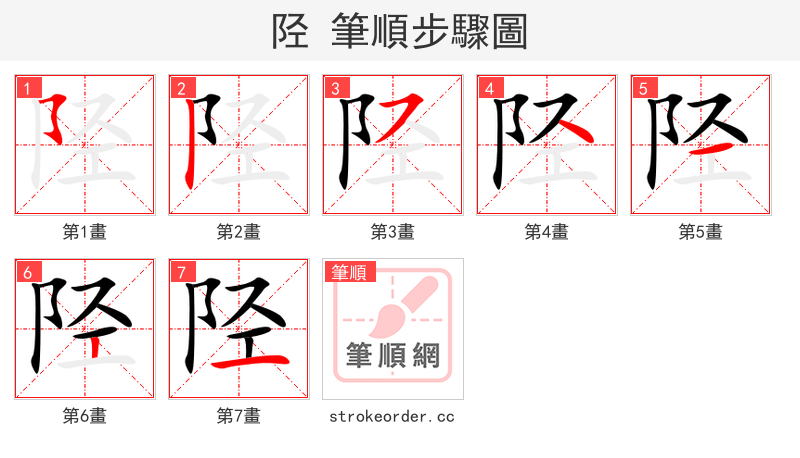 陉 的笔顺分步演示