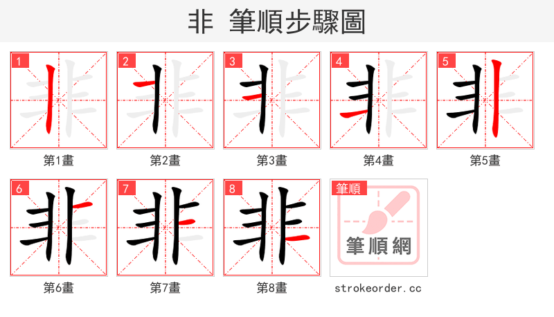 非 的笔顺分步演示
