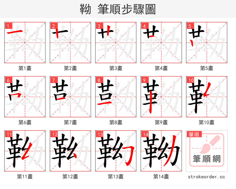 靿 的笔顺分步演示