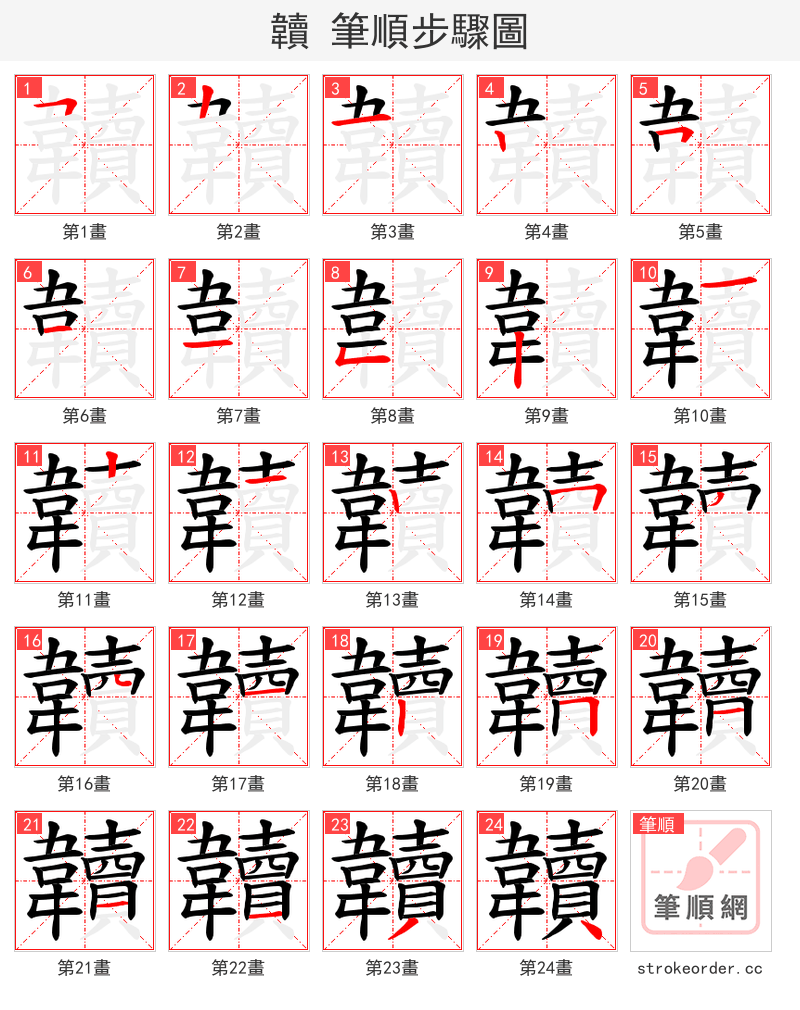韥 的笔顺分步演示