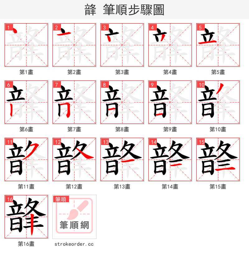 韸 的笔顺分步演示