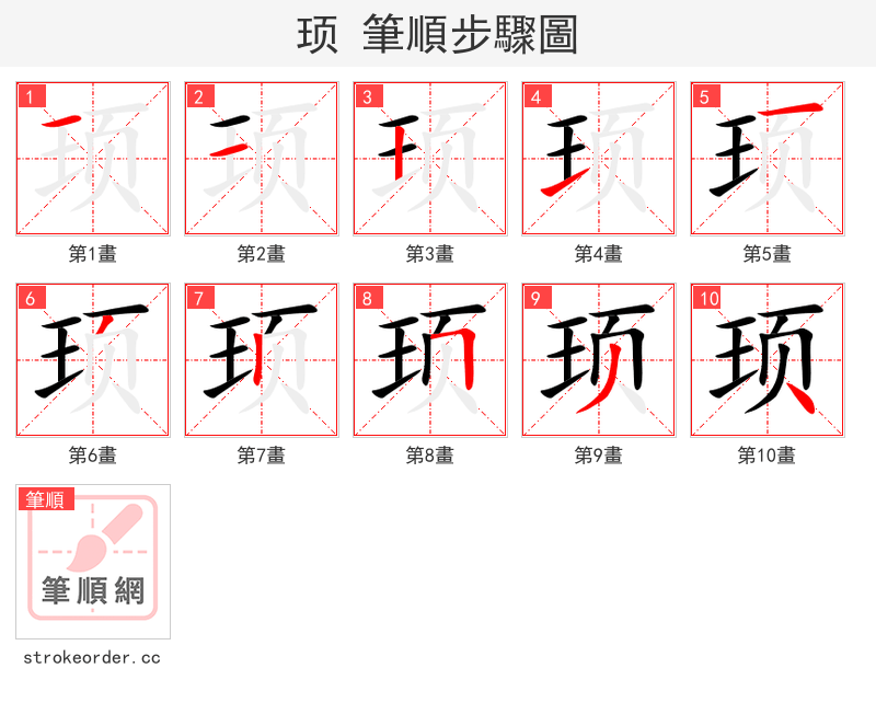 顼 的笔顺分步演示
