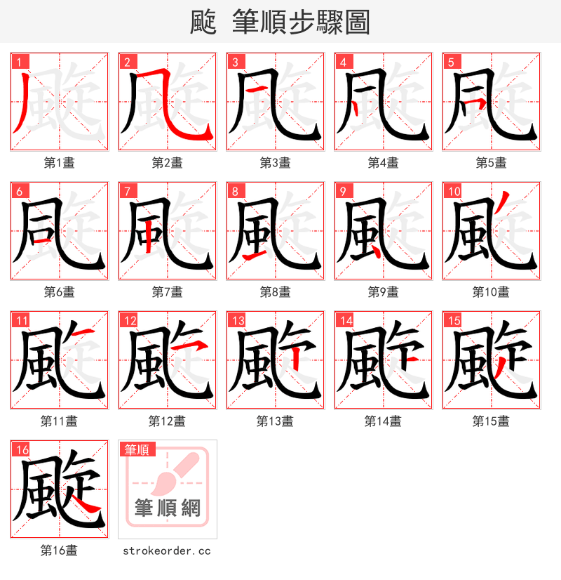 颴 的笔顺分步演示