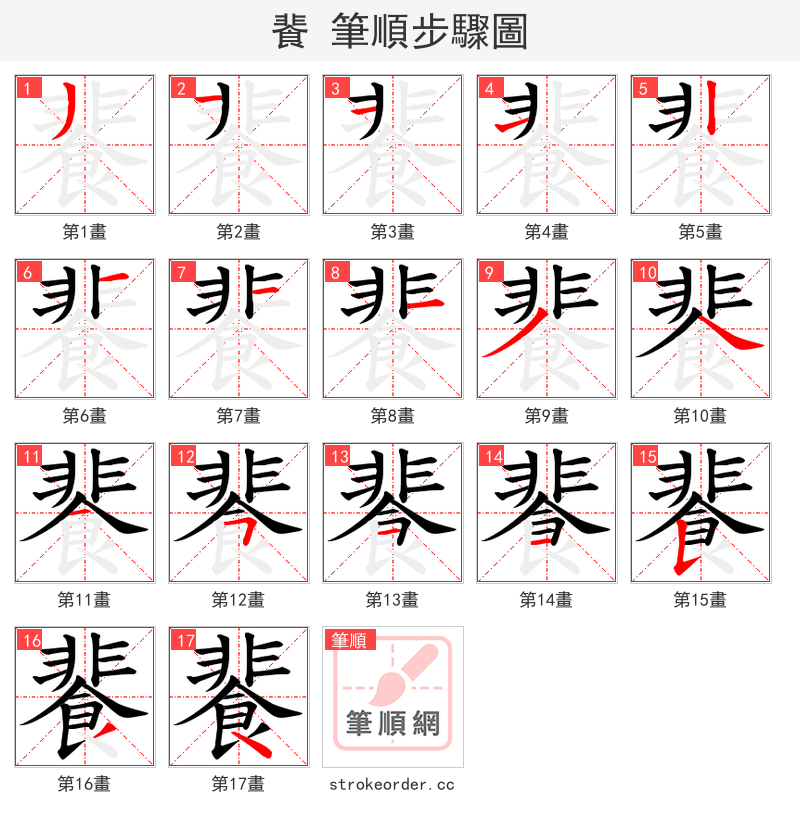 餥 的笔顺分步演示
