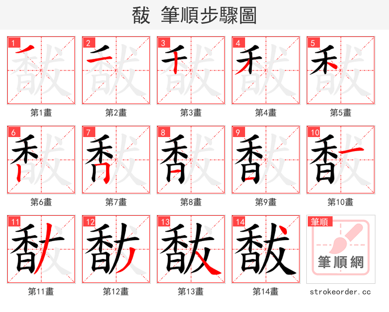 馛 的笔顺分步演示
