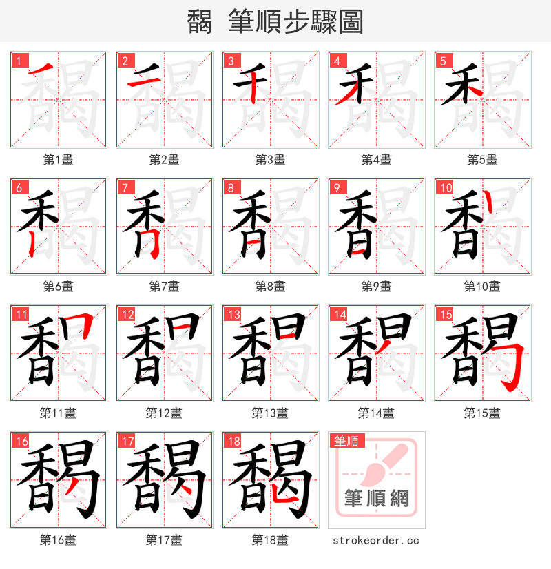 馤 的笔顺分步演示