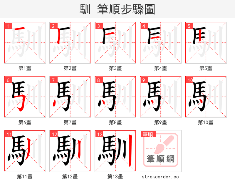 馴 的笔顺分步演示