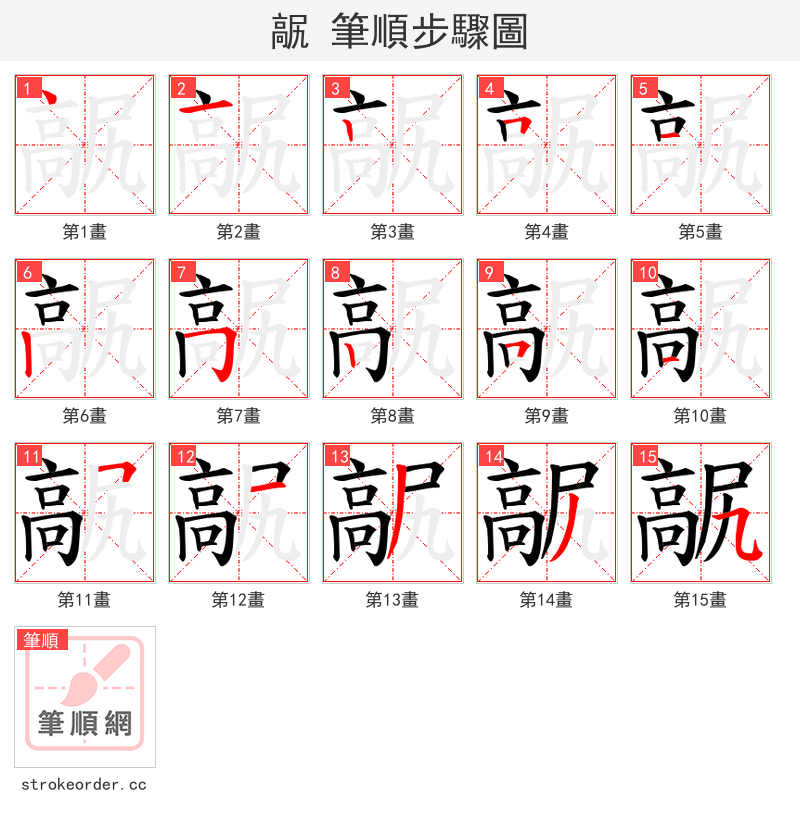 髛 的笔顺分步演示