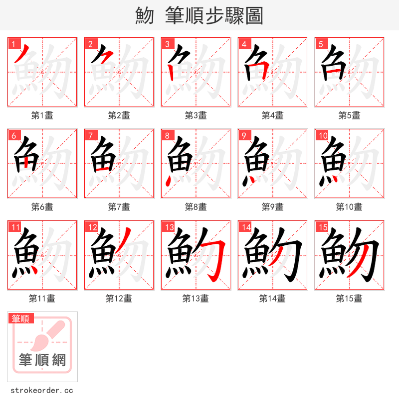 魩 的笔顺分步演示