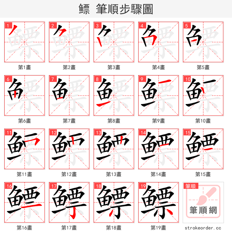 鳔 的笔顺分步演示