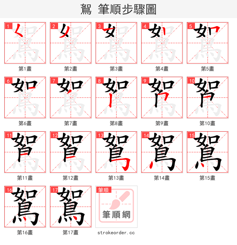 鴽 的笔顺分步演示