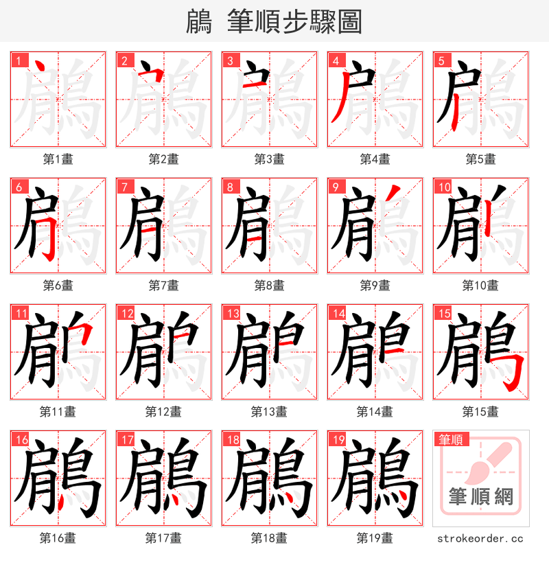 鵳 的笔顺分步演示