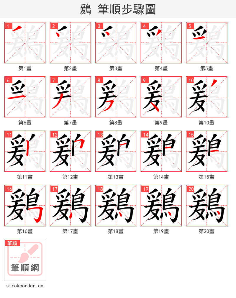 鶢 的笔顺分步演示