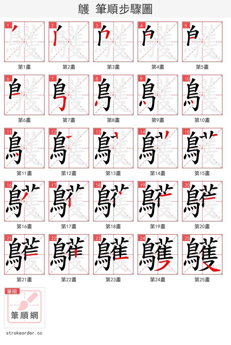 鸌 的笔顺分步演示