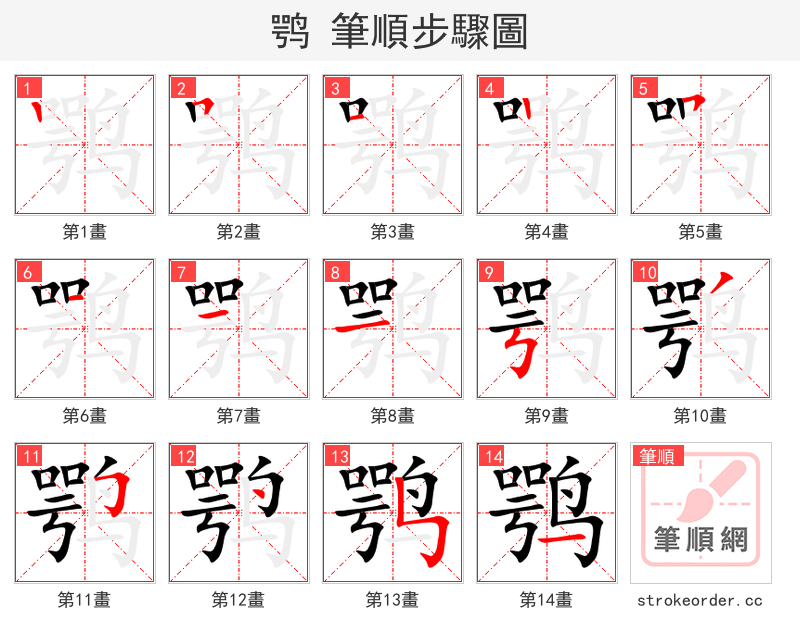 鹗 的笔顺分步演示