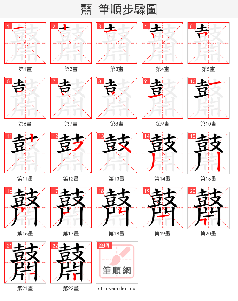 鼘 的笔顺分步演示
