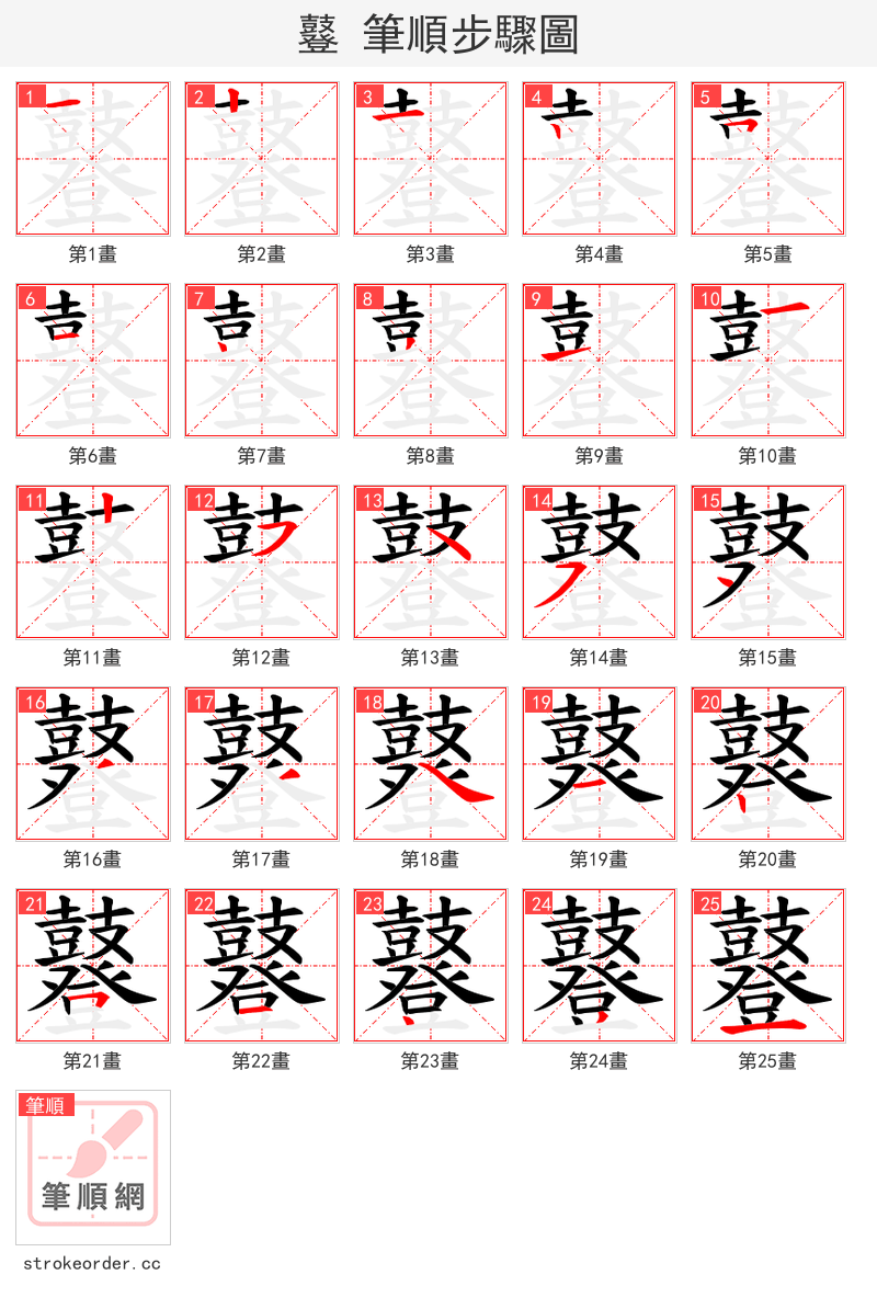 鼟 的笔顺分步演示