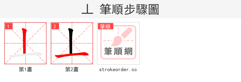 丄 的笔顺分步演示（一笔一画写字）