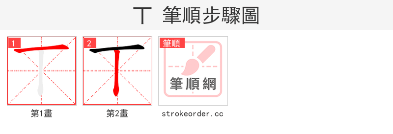 丅 的笔顺分步演示（一笔一画写字）