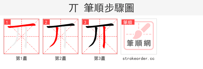 丌 的笔顺分步演示（一笔一画写字）