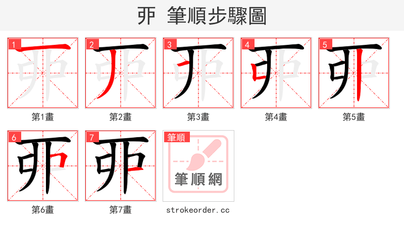 丣 的笔顺分步演示（一笔一画写字）